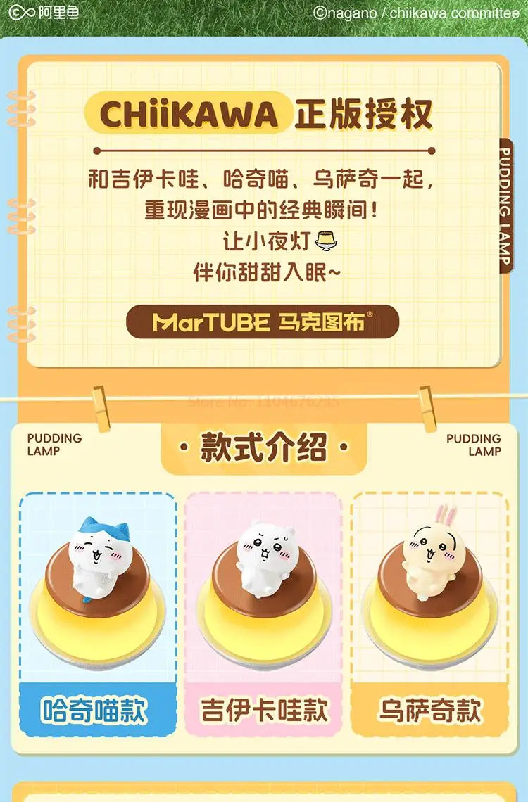 Marktube New Chiikawa Luminous Toys Desktop Ornaments Birthday Gifts Anime Hachiware Usagi Atmosphere Lamp Decor Valentine'S Day