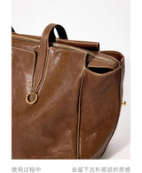 Songmont Travel Bag Vegetable Tanned Cowhide Tote Shoulder Handbag