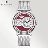 FARASUTE New Casual Fully Automatic Mechanical Men Watch Luxury Sapphire Stainless Steel Wristwatch 5Bar Waterproof Reloj Hombre