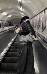 Women's Black Gothic Cargo Jeans – Baggy Harajuku Denim