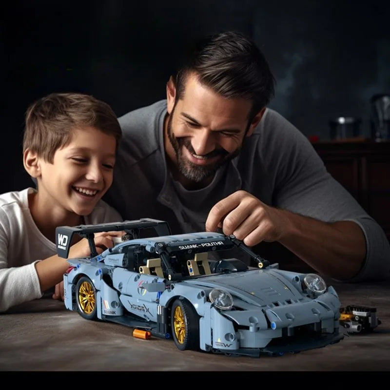 Technical Racing Sport Car Model Building Blocks technic adults 1:14 DIY Supercar Brick Puzzle Toys Kid Adult Gift（1200+granule）