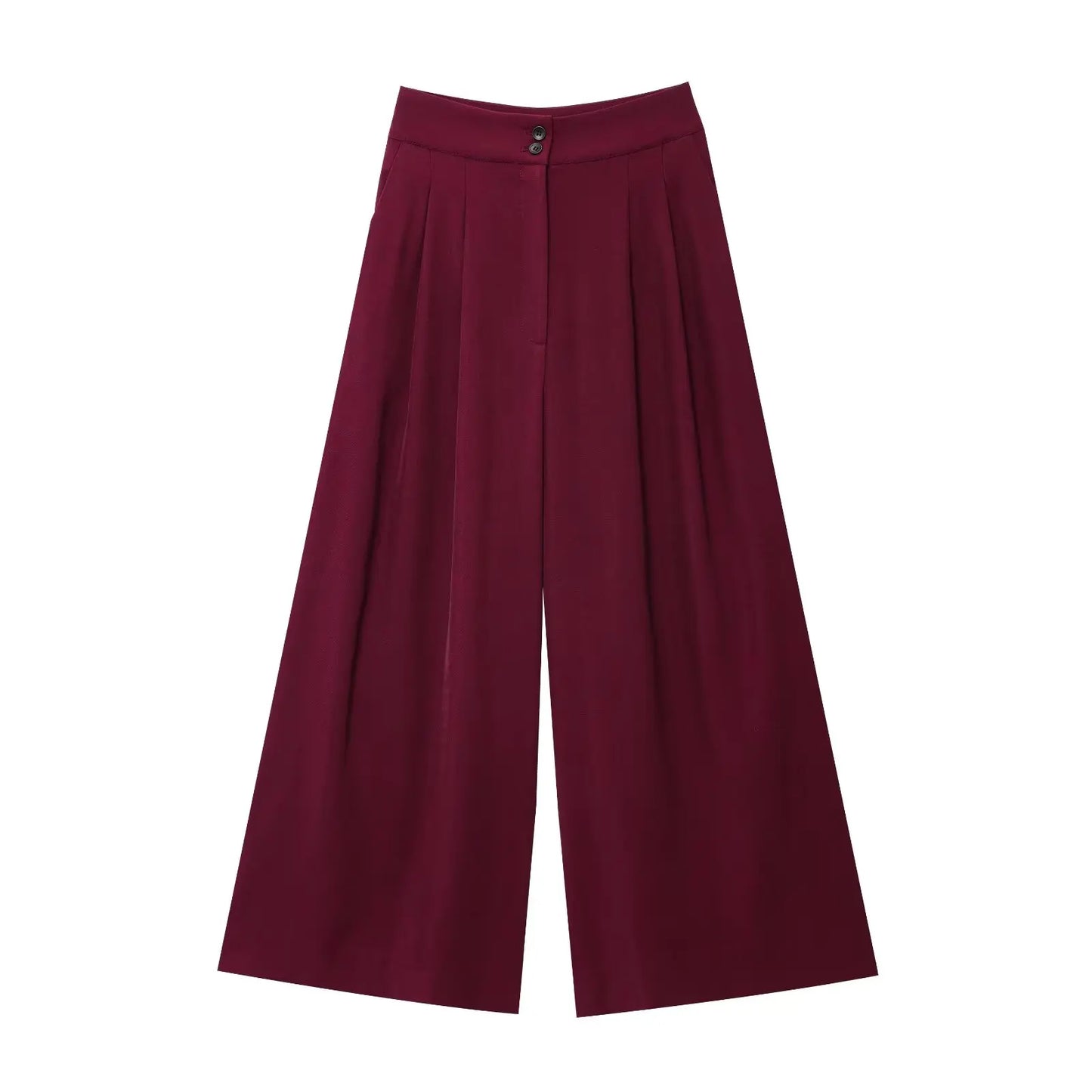 2-Piece Sleeveless V-Neck Trouser Set with Belt – Summer Commuter Wide Leg Suit