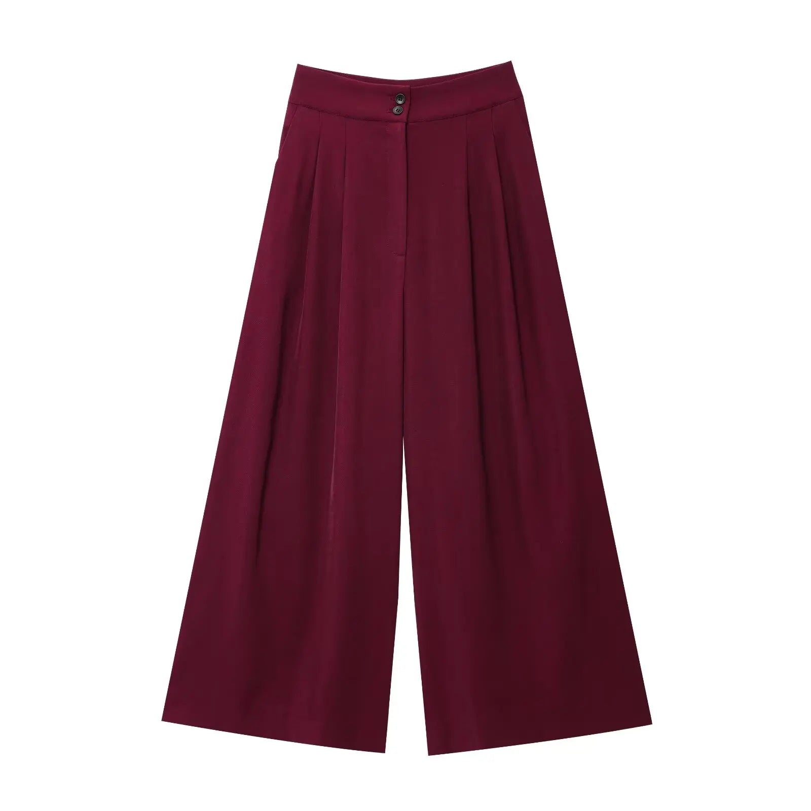 2-Piece Sleeveless V-Neck Trouser Set with Belt – Summer Commuter Wide Leg Suit