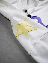 Women Shahzad Clothing Joestar Style Zip Hoodies Men JoJo Light Blue Star Tusk Print Oversized Embroidery Couple Sweatshirt Tops