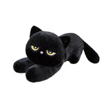 Black Cat Plush Pillow Soft Stuffed Lying Cat Cushion Cute Sleeping Cat Design Lovely Birthday Gift Idea for Cat Lovers