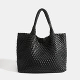 Woven Tote Bag For Women Soft Foldable Top-Handle Wristlet Bag Fashion Hobo Handbag Composite Bag with Coin Purse