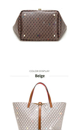 Classic Style Women's Large-capacity Handbag Letters Print Design Small Metal Accessories Exquisite Workmanship