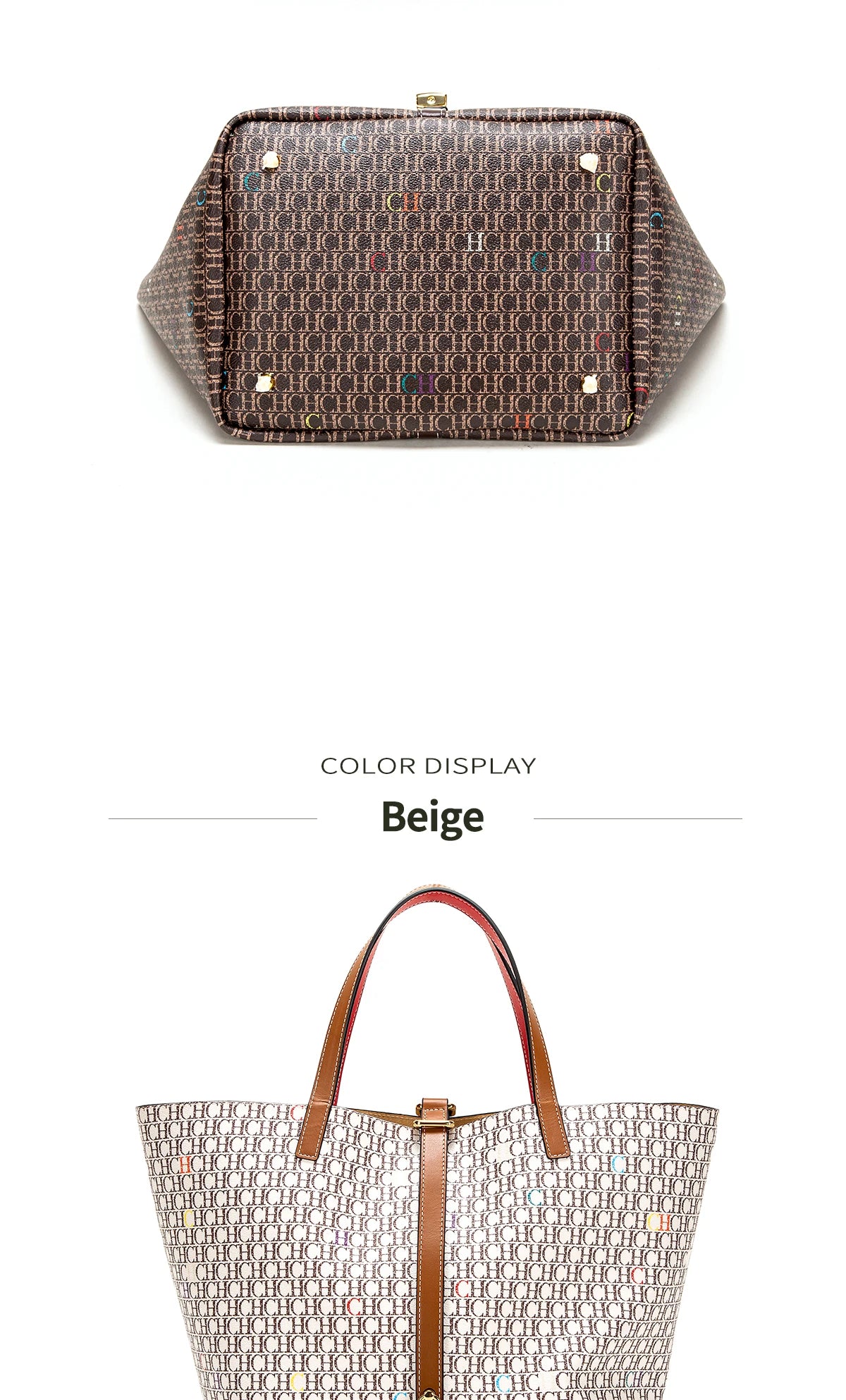 Classic Style Women's Large-capacity Handbag Letters Print Design Small Metal Accessories Exquisite Workmanship