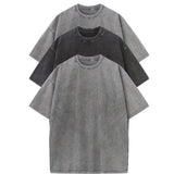 3pcs Men's 100% Cotton Loose-Fit T-Shirts in Solid Colors Casual Short Sleeve Crew Neck Ideal for Summer Outdoor