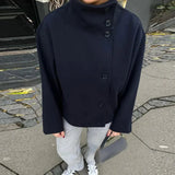 Urban Stand-Collar Woolen Coat