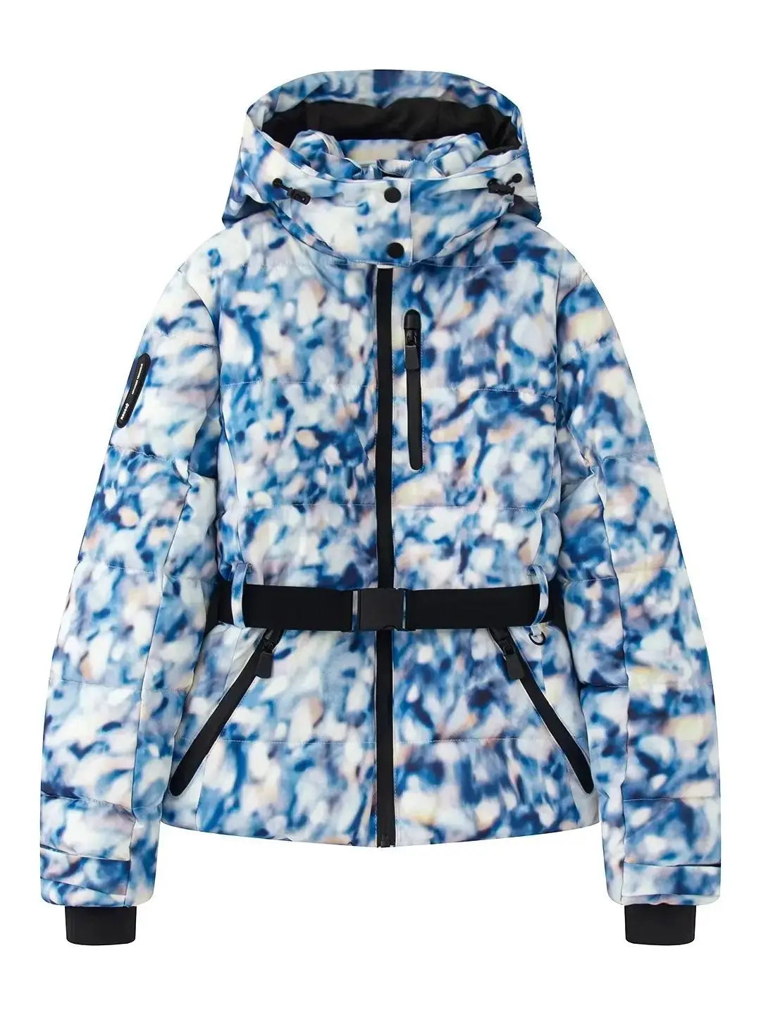 Women's Hooded Winter Parka – Insulated Mid-Waist Jacket with Adjustable Belt