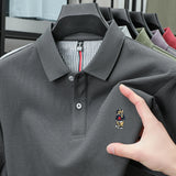 Men's Cotton Bear Embroidery Polo | Korean Style