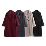 Tri-Color Luxury Loose Collar Coat