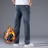 Men's Fleece-Lined Straight-Leg Stretch Jeans