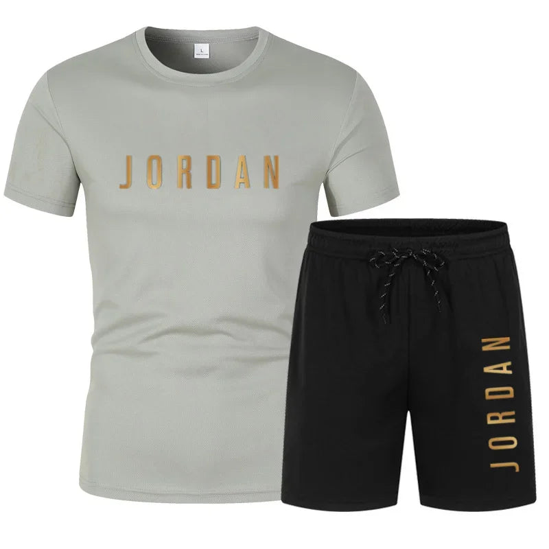 Men's Printed Knit Two-Piece Set – T-Shirt & Shorts