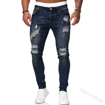 Men’s Ripped Stretch Denim Jeans