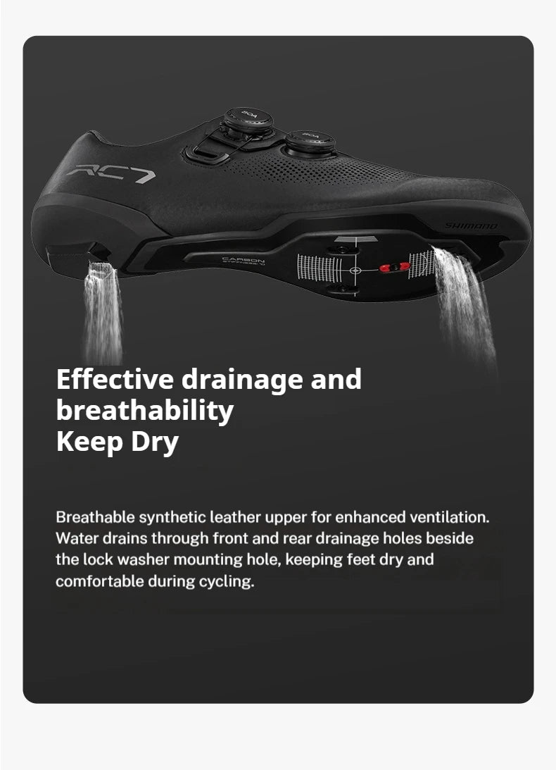 SHIMANO RC703 Road Cycling Shoes Carbon Sole SPD-SL Cleats Compatible Professional Road Bike Lock Shoes Men Women