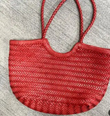 100% Natural Cowhide Weave Handbags Fashion Small Manual Hand Made Ladies Woven Handbag Exquisite Tote Dating Shopping Bags