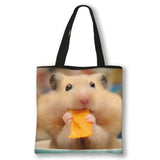 Kawaii Pet Guinea Pig Hamster Print Shoulder Bag Women Casual Handbags Large Capacity Totes Bag Eco Reusable Shopping Bags Gift
