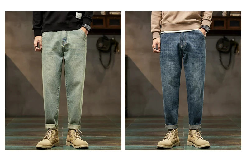 Men's Retro Loose Denim Harem Pants | Harajuku Style