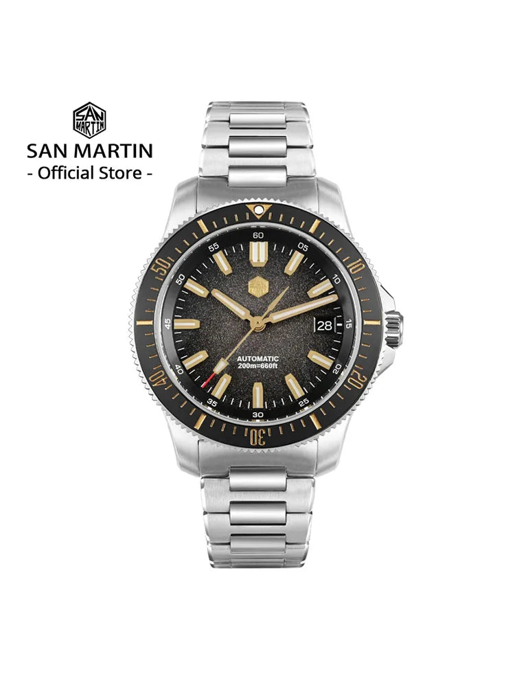 San Martin 2025 New Upgraded Version 40mm Dive Watch Men Original Design NH35 Automatic Mechanical Waterproof 200m SN0118