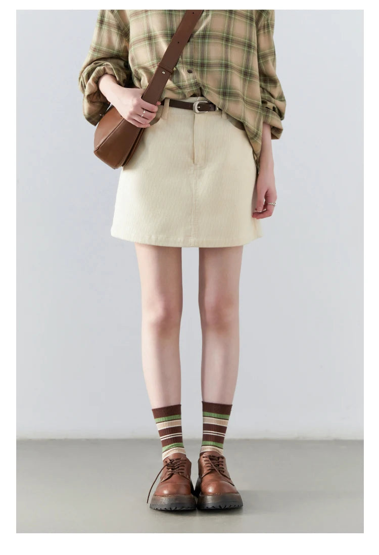 Chic Ven Women's Corduroy A-Line Mini Skirt