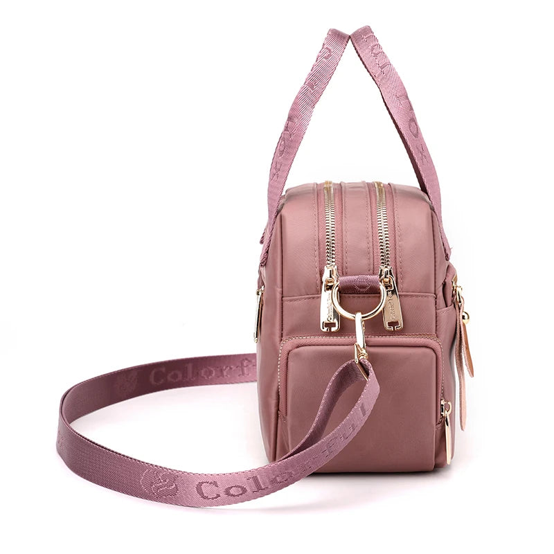 High Quality Fabric Women Shoulder Bag Pretty Style Gilrs Shopping Messenger Bag Fashion Casual Double Layers Women Handbag
