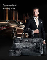 2024 New Cow Genuine Alligator Leather Travel Bags Luxury Men Large Capacity Portable Male Shoulder Bags Brand Travel Duffle Bag