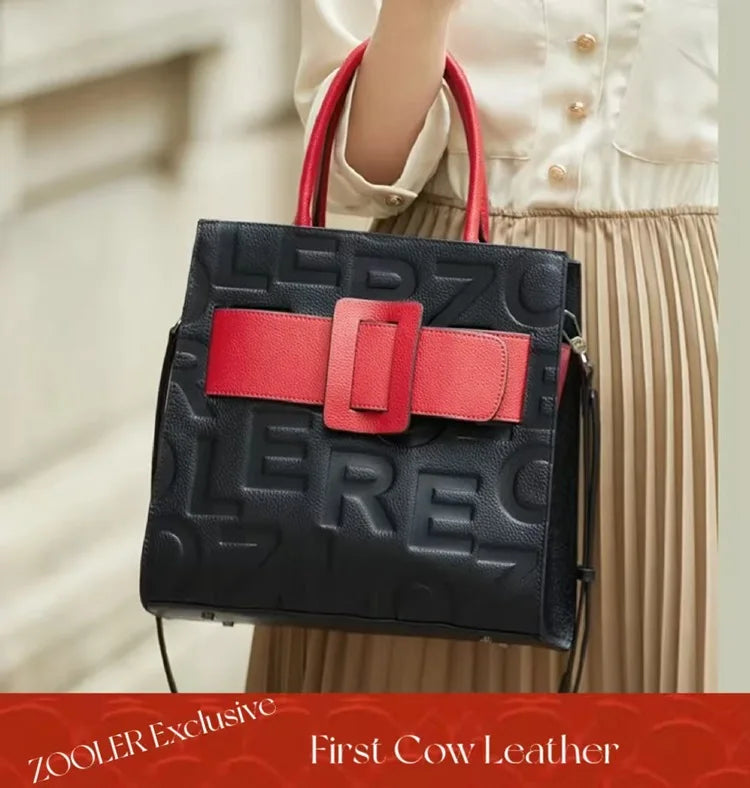Hot Seller ZOOLER Quality Handmade 100%  Genuine Leather Women Handbag Luxurious Tote Shoulder Bags Female Business Use#YC368