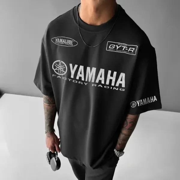 Yamaha Motorcycle Graphic Cotton T-Shirt — Unisex Short Sleeve Tee