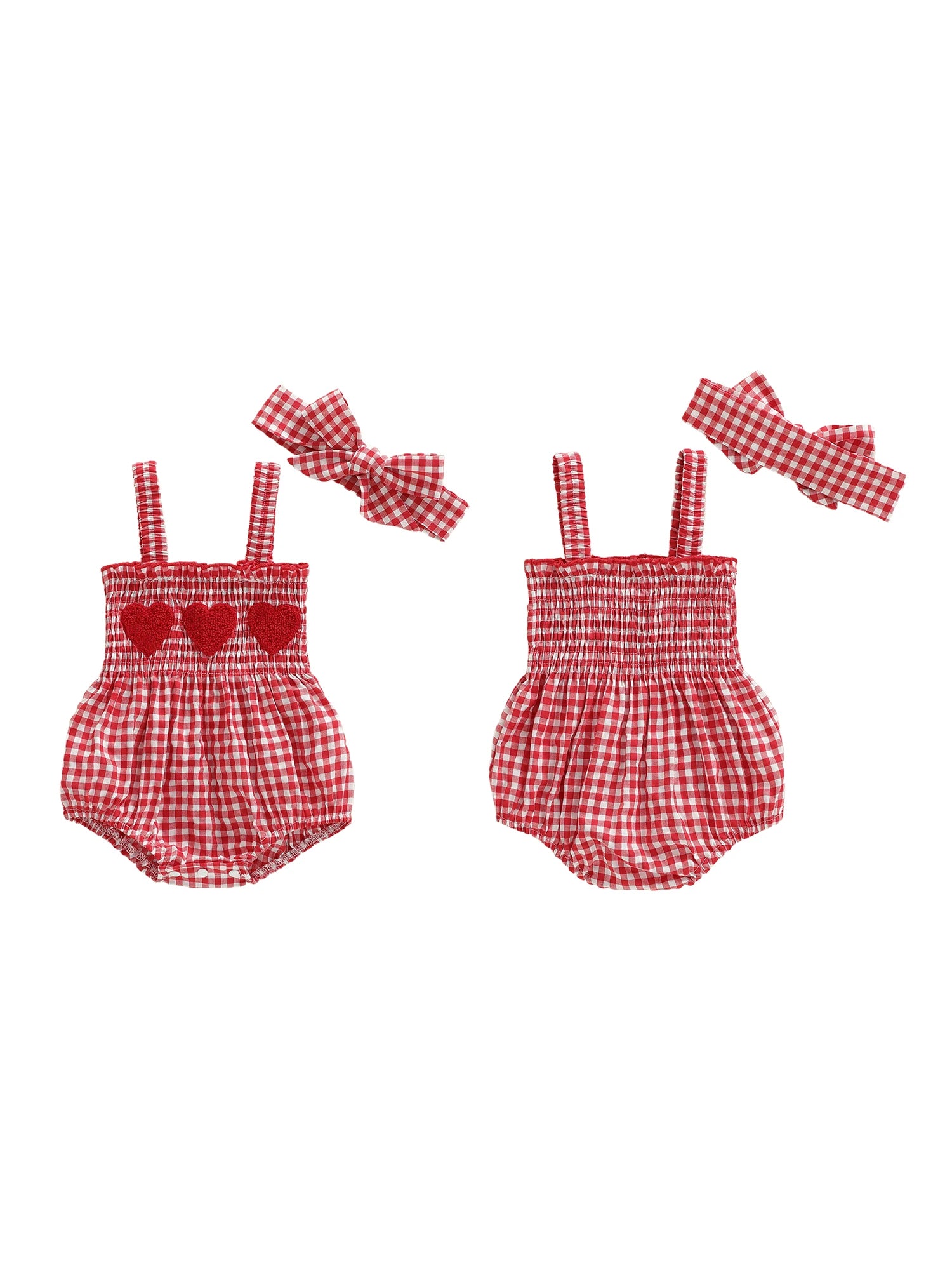Toddler Girl Heart Print Romper & Headband Set