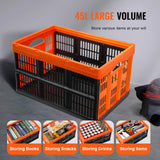 SucceBuy 45L 3/6 Pack Plastic Collapsible Storage Basket Folding Bins with Handles Stackable Containers for Clothes Grocery Toys