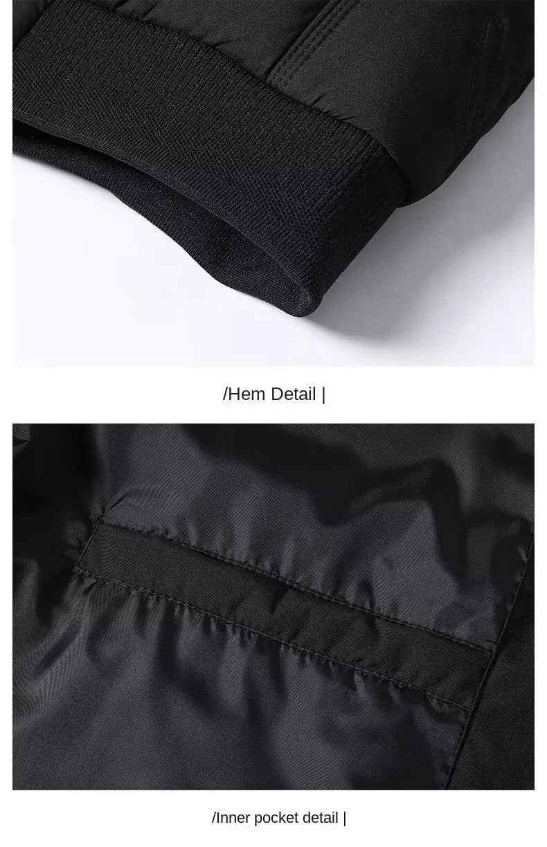 Men's Casual Baseball Collar Warm Cotton Jacket