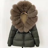 Real Fox Fur Hooded Duck Down Puffer