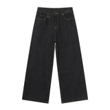 IEFB Men's Straight Denim Pants New Cleanfit Solid Color Korean Version Wide Leg Versatile Casual Jeans Trend New Autumn  9C1519