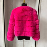 Elegant Winter Faux Fox Fur Crop Jacket