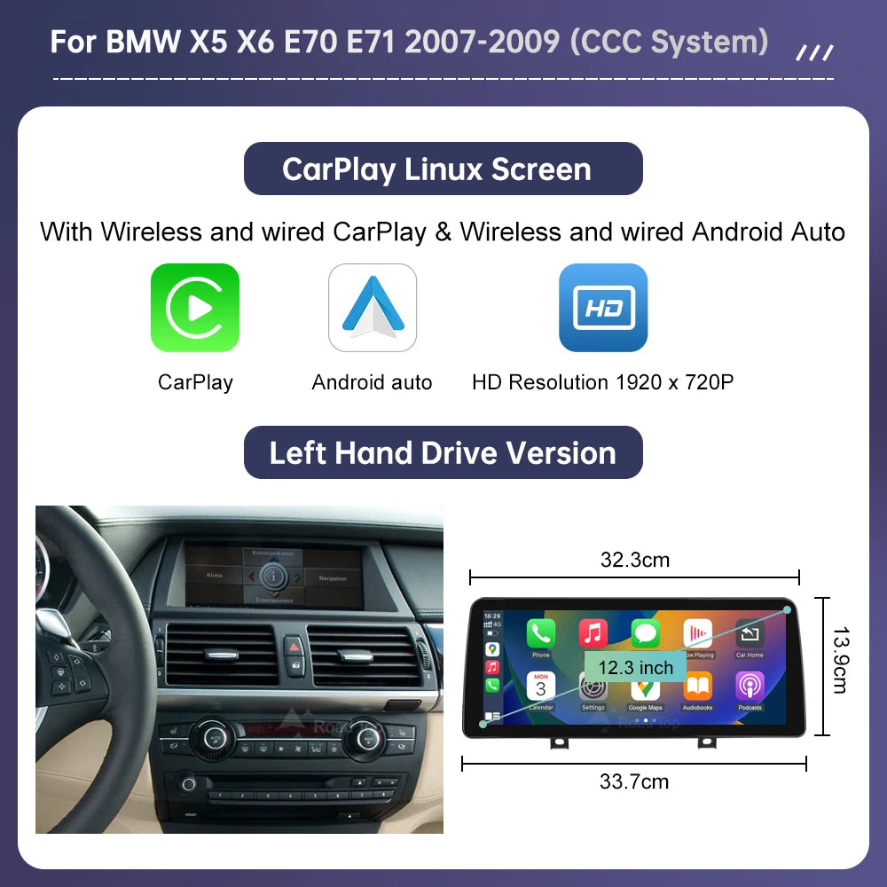 BMW X5 X6 Wireless CarPlay & Android Auto Screen