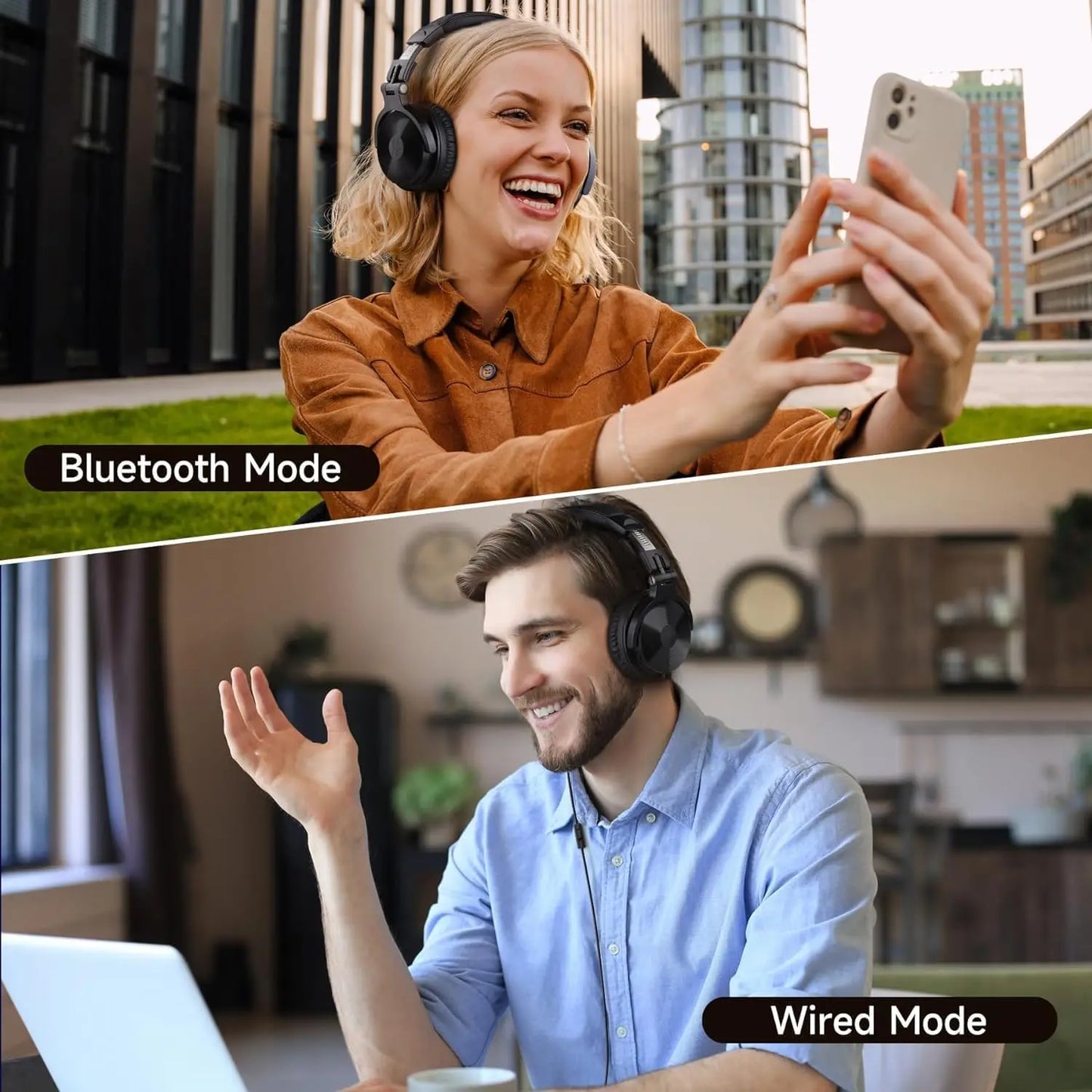 Oneodio Pro-C Bluetooth Wireless Headphones With Mic 110Hr Hi-Res Over Ear Bluetooth 5.2 Headset Earphone For Phone PC Sports