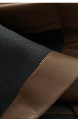 Minimalist Straight-Leg PU Leather Trousers