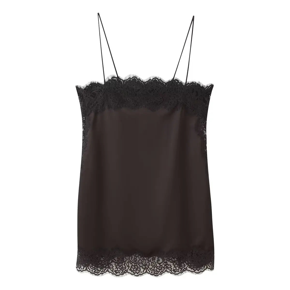 Tidalyf 2025 Women Two Piece Skirt Set Off Shoulder Lace Trim Cami Top with Split Hem Midi Skirt Sexy Elegant Outfit