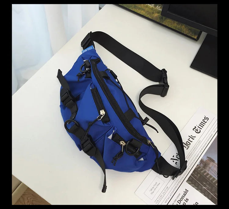 2024 Techwear Style Punk Hip Hop Single Shoulder Crossbody Bag Men Women Street Vintage Chest Bag Casual Sport Fanny Pack