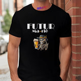 French Funny Single Farewell Bachelor Party T-shirt Wedding Beer Skeleton Tops Evg Team Married Tee Future Groom Man Squad Shirt