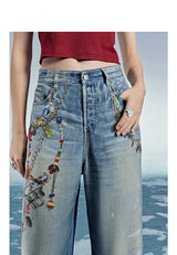 TOYOUTH Women Denim Jean 2025 Spring New Long Pants 8518053