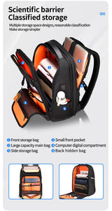 Fenruien Business Waterproof Backpacks USB Charging Men Backpack Fit 15.6 Inch Laptop Travel 35L Large Capacity Backpack