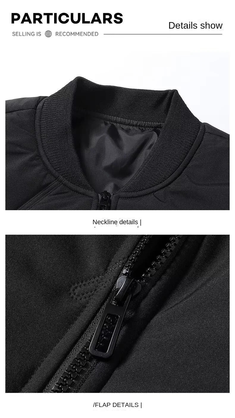 Men's Casual Baseball Collar Warm Cotton Jacket