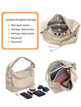 Zency 100% Genuine Leather Large Women Top Handle Shoulder Bag Tote Handbag Purse Black Leather Hobo Bag Underarm Zipper Bags