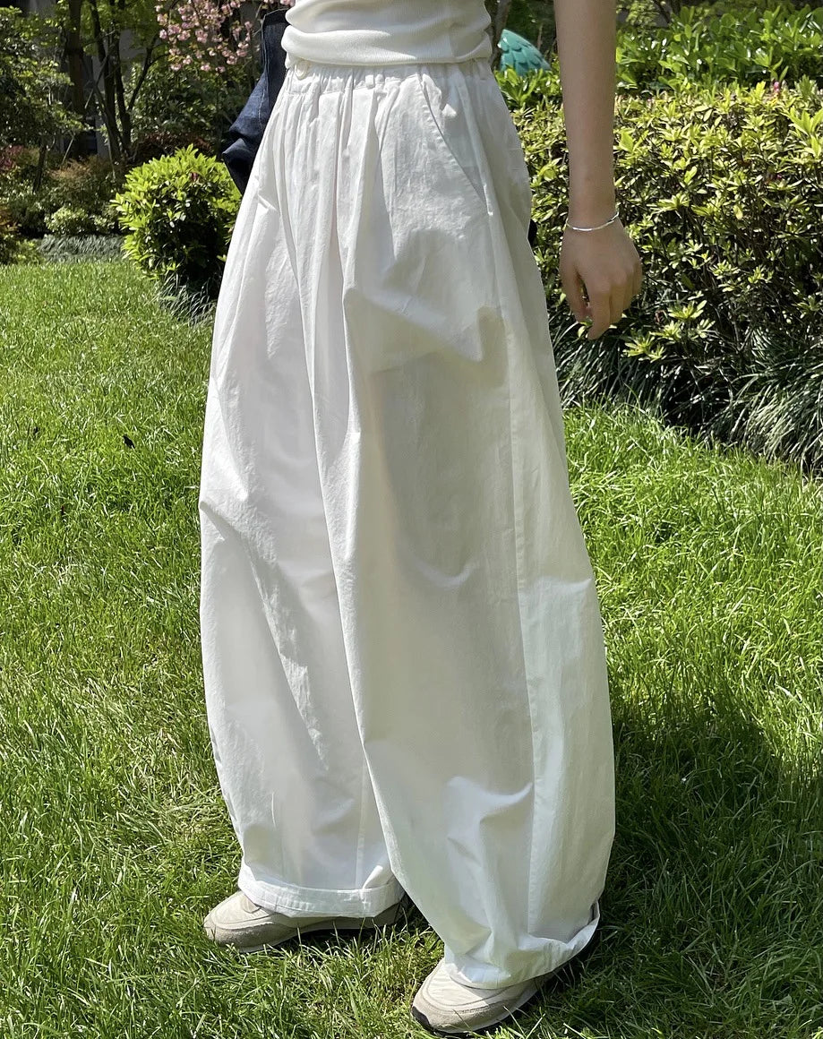 Women’s High-Waist Cotton Wide-Leg Pants