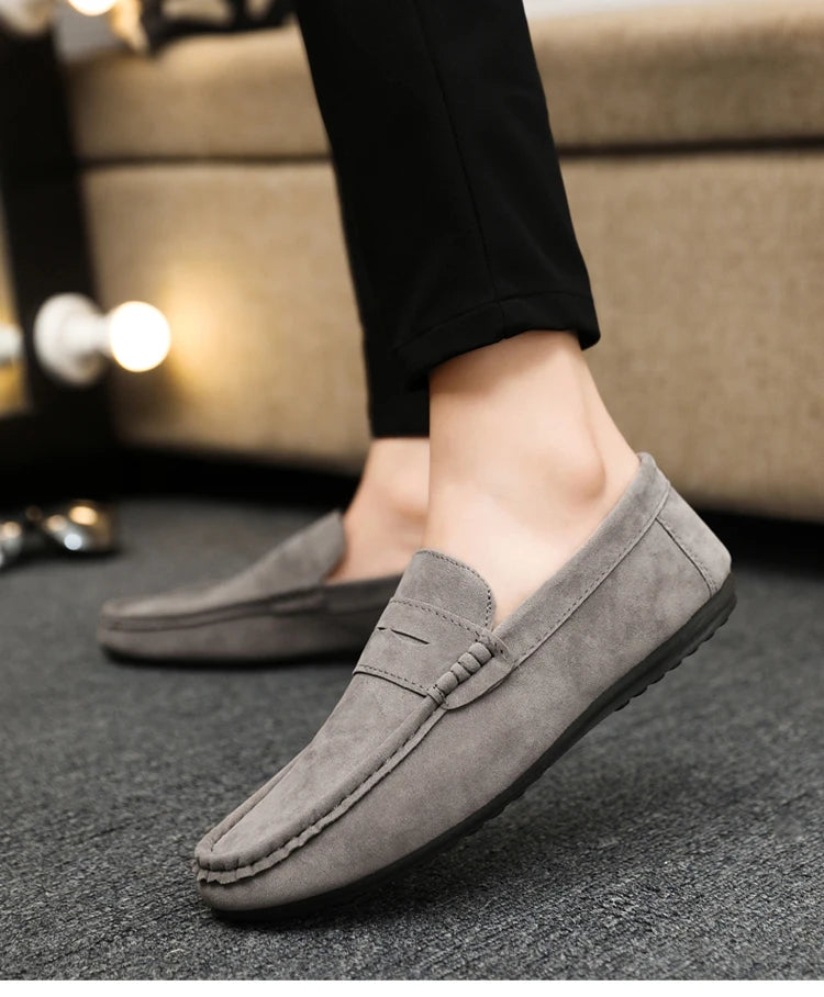 2026 Casual Men's Shoes Versatile Comfortable Work Shoes Driving Loafers Black, Grey, Khaki Three-Colour