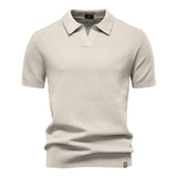 Men's Premium Solid Polo Shirt | Breathable Knit Casual Top