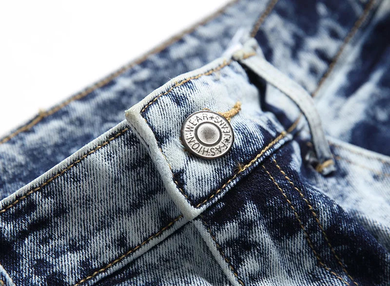 KAKAN Slim Straight Jeans for Men | Dark Blue Stretch Denim